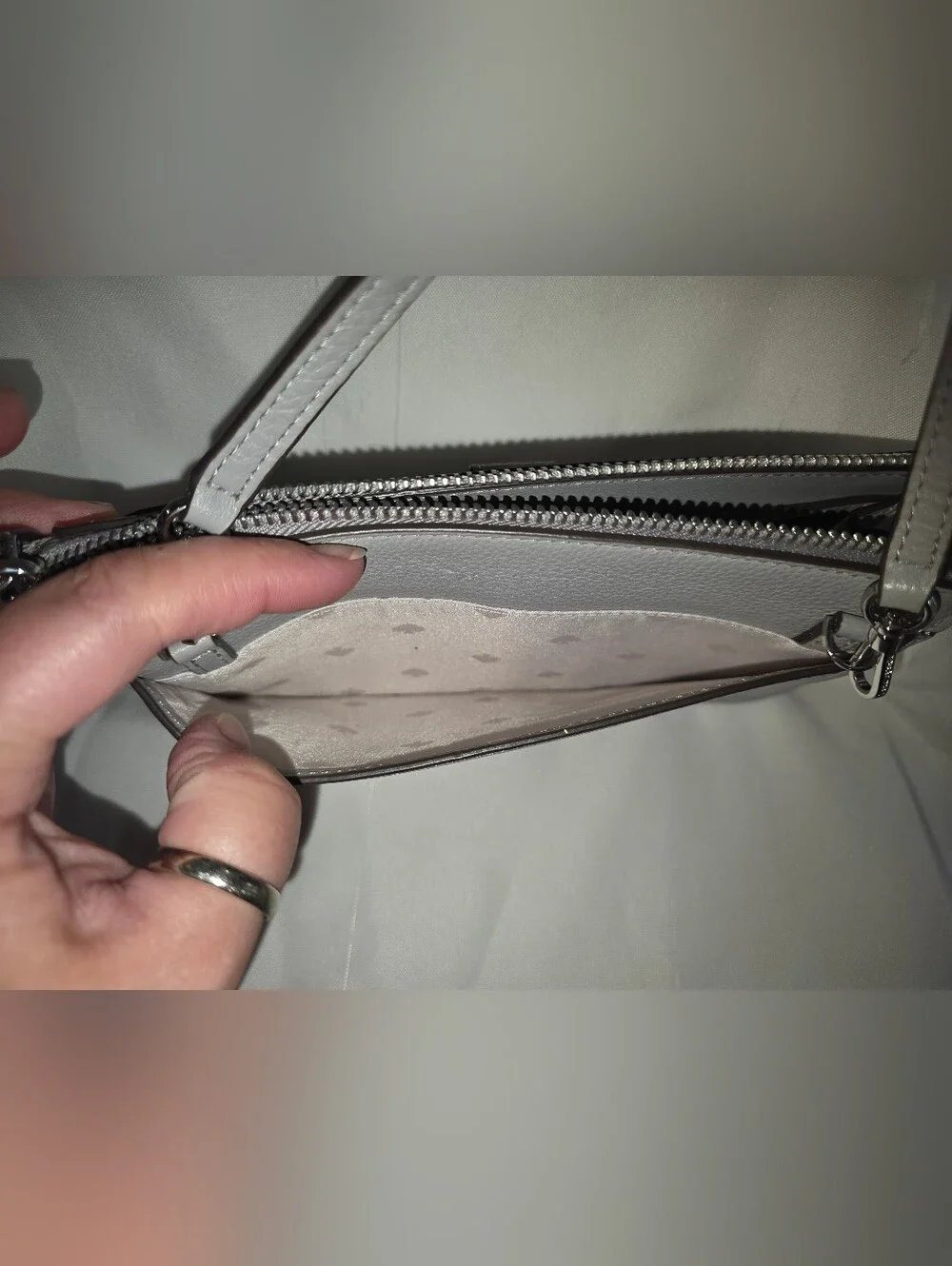 Kate Spade Gray Leather Crossbody WOC